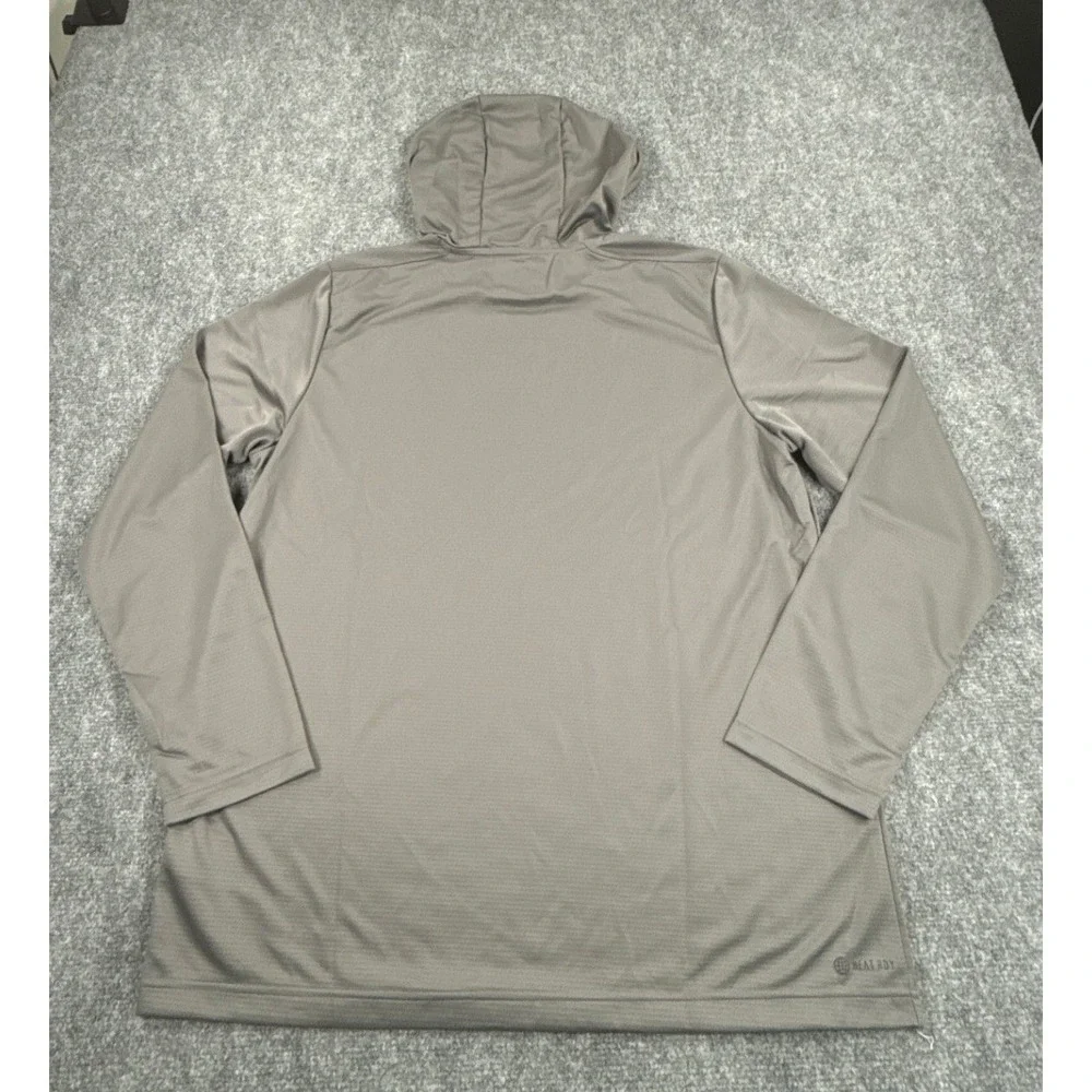 Adidas Mens Large Team Ready Hooded Long Sleeve Shirt Gray Parley NWT